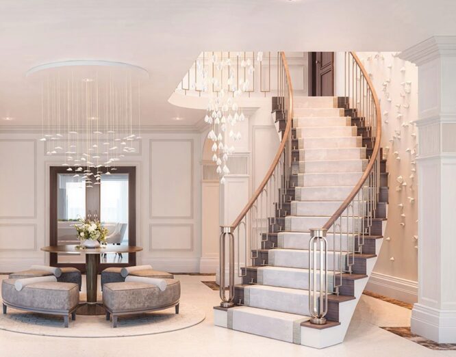 Modern staircase with sleek design