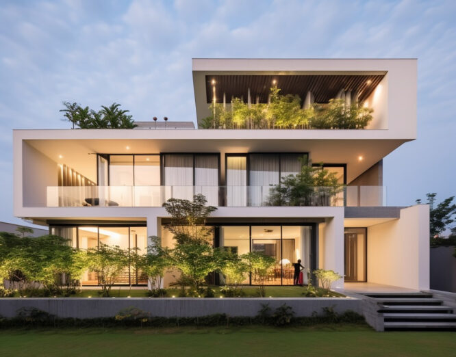 Structural steel framework of a building under construction with visible beams and columns.