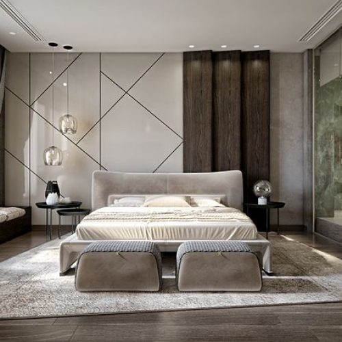 Contemporary living room design with elegant furniture, modern decor, and a cozy atmosphere