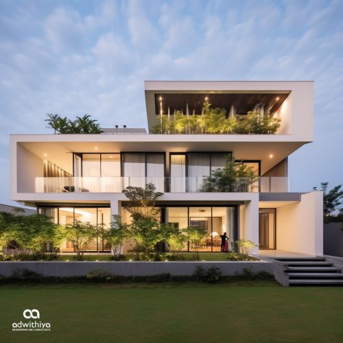 Structural steel framework of a building under construction with visible beams and columns.